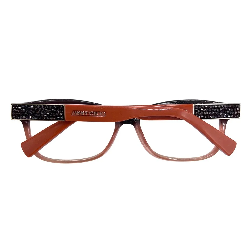 Jimmy Choo JC110 53-15-135 Burgundy Peach Ombre Crystal Eyeglasses Frames Only